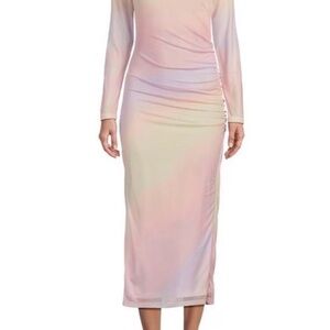 Gianni Bini Pastel Ombre Long Sleeve Midi Dress - Pink Blend